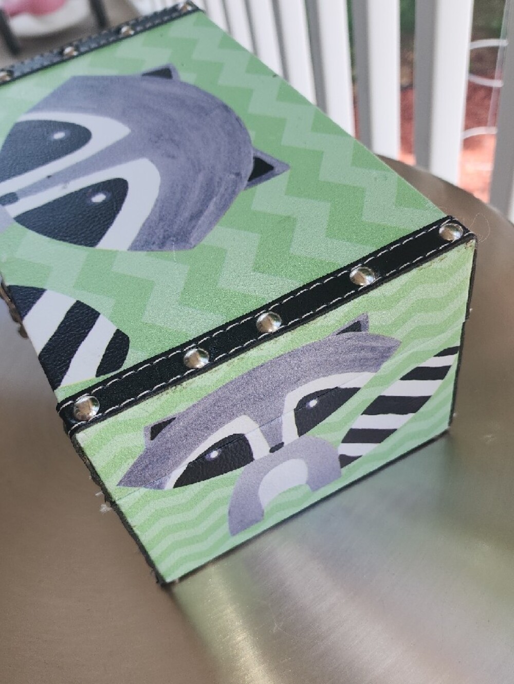 Children's Raccoon Storage Box - Green - Picture 2 of 8